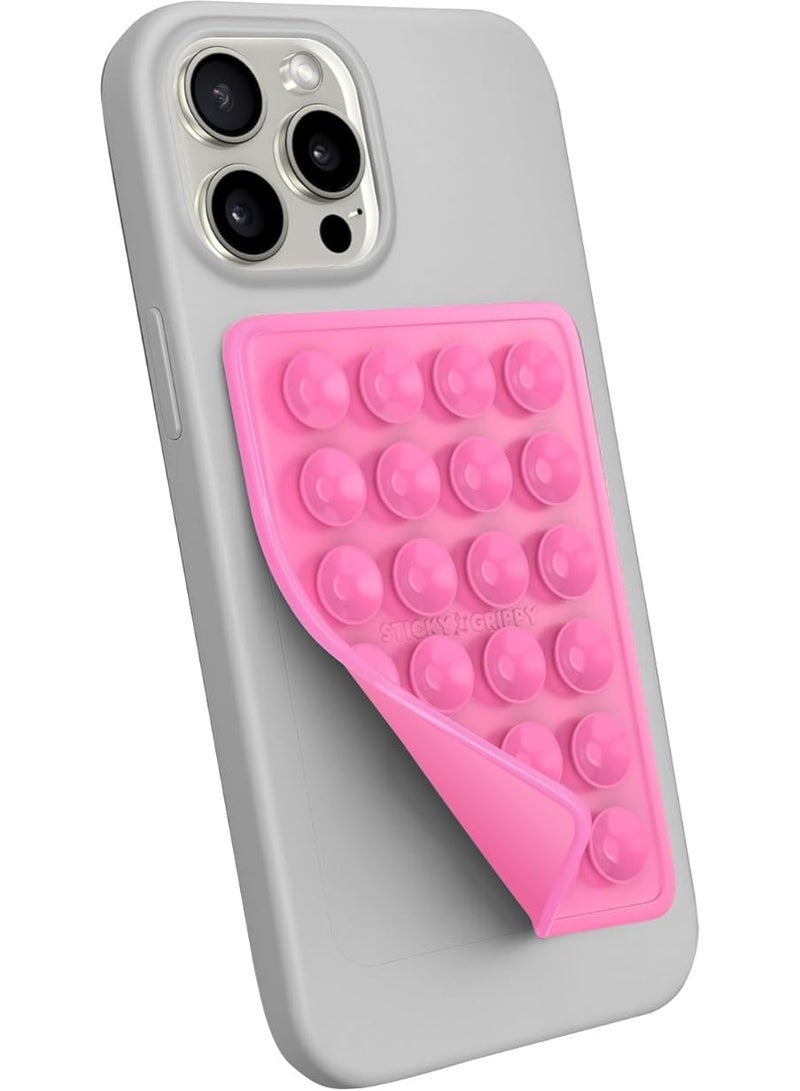 Amal Estore Suction Phone Case Mount, Sillicon Adhesive Phone Accessory for iPhone and Android, Hands-Free Fidget Toy Mirror Shower Phone Holder, Tiktok Videos and Selfies (Bubble Gum) - Image 1